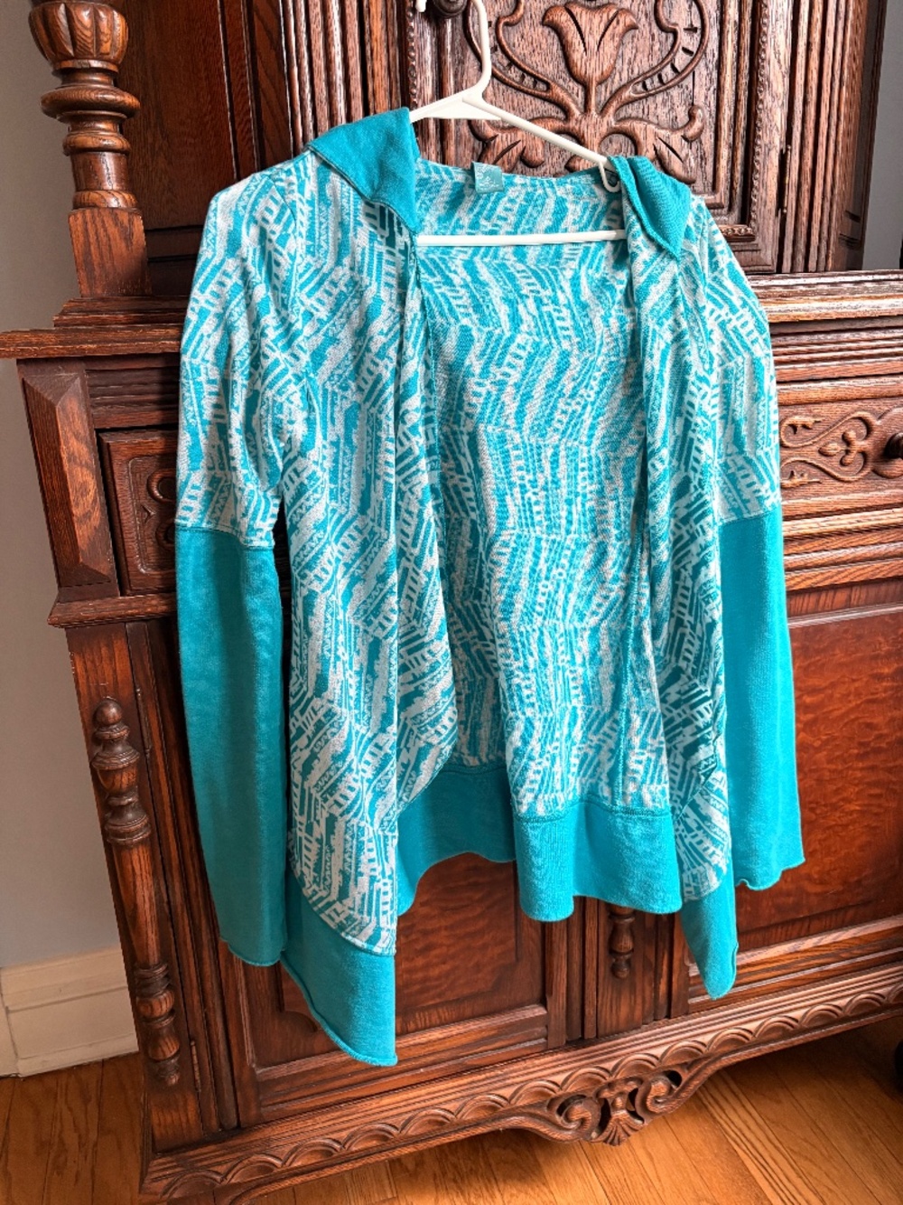 PRANA Women’s Open Front Athleisure Beachy HOODED Summer Vacation Cardigan--SM